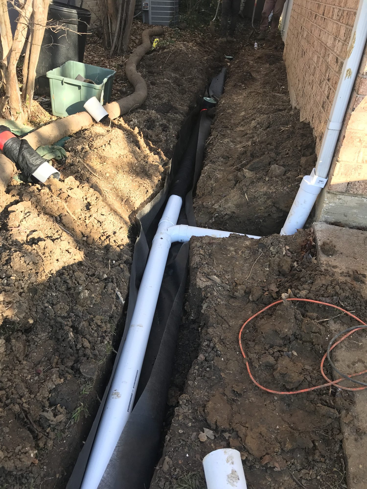 Drain line cleanout, Imperial Foundation Repair job site in North Texas