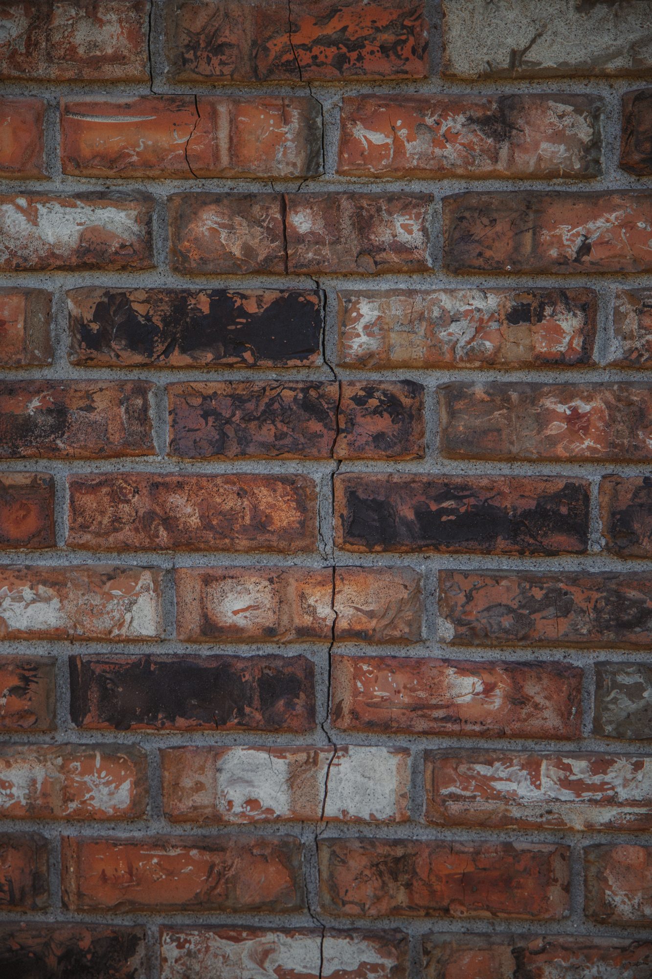 Brick crack closeup, Imperial Foundation Repair job site in North Texas